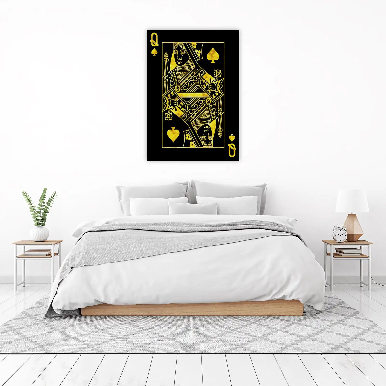 Queen of Spades Gold Playing Card Wall Art