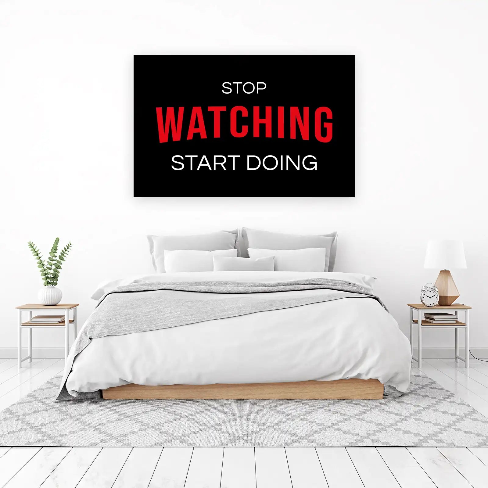 Motivational "Stop Watching Start Doing" Wall Art