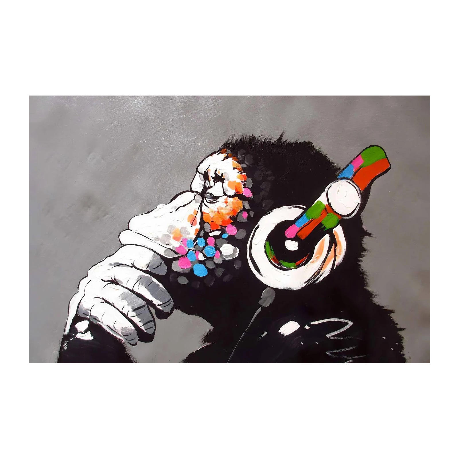 Vibrant Monkey DJ Wall Art