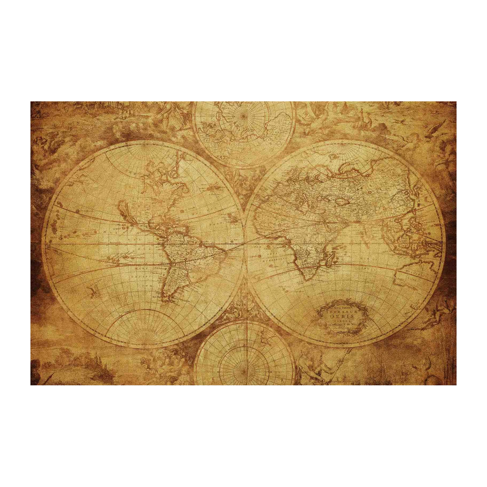 Vintage World Map Vintage Wall Art