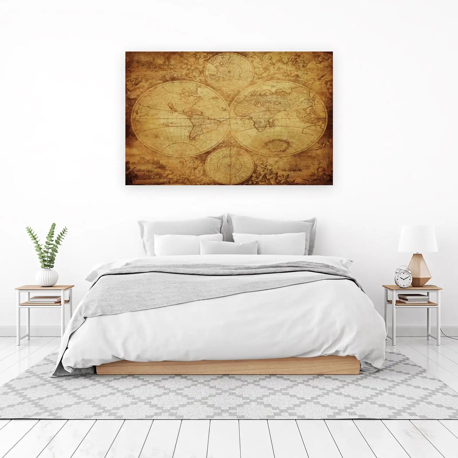 Vintage World Map Vintage Wall Art