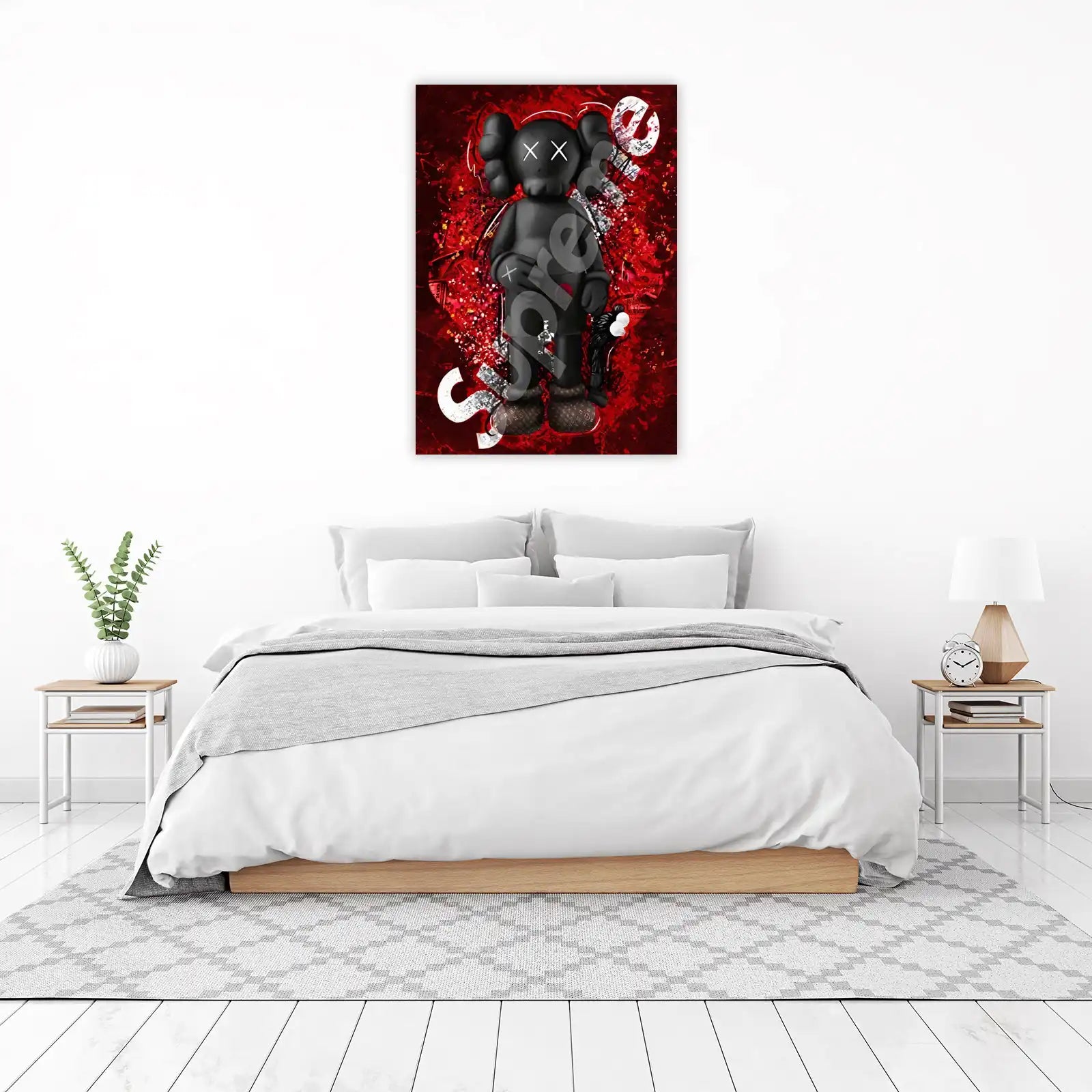 Iconic Figure Black & Red Abstract Wall Art