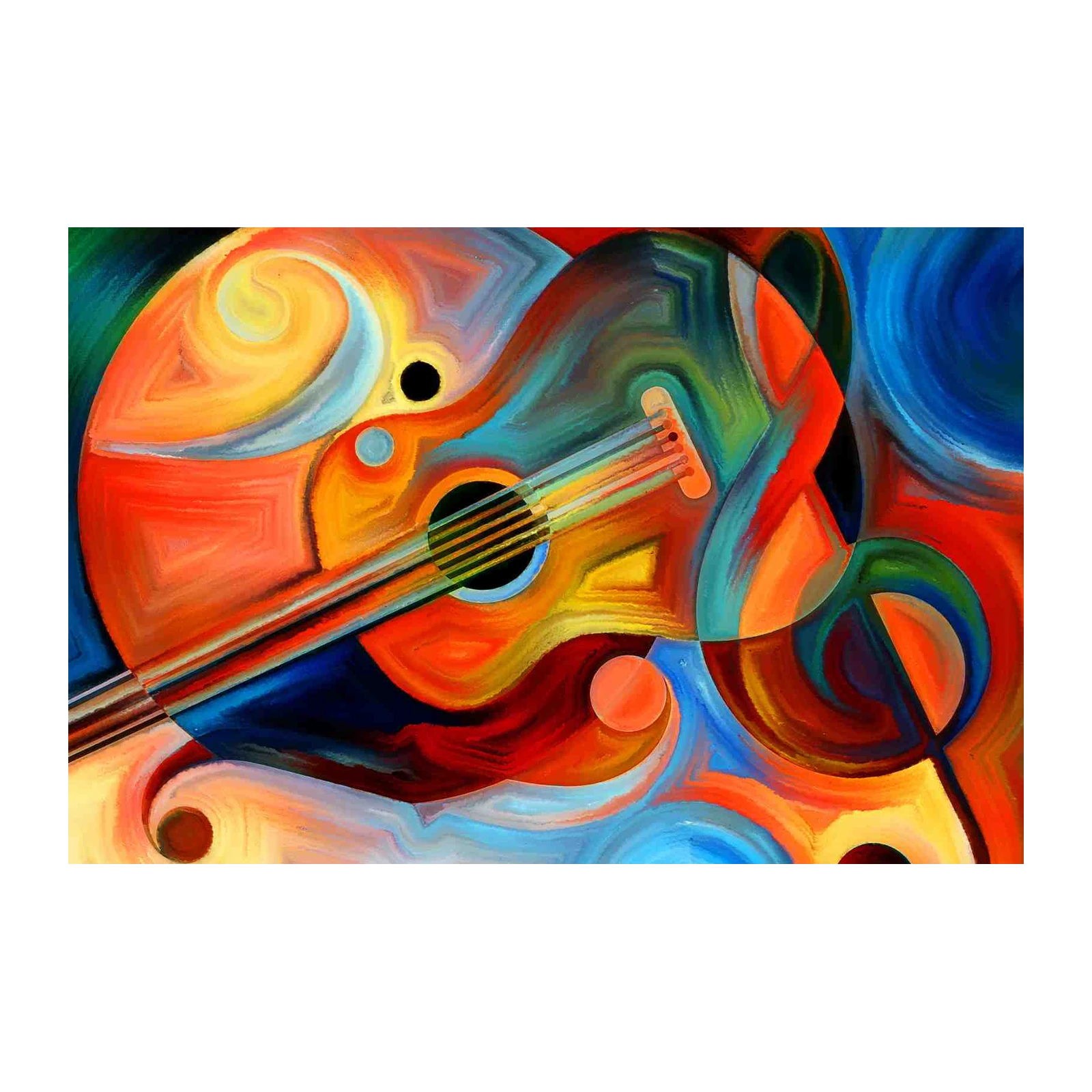 Abstract Guitar Music Vibrance Wall Art