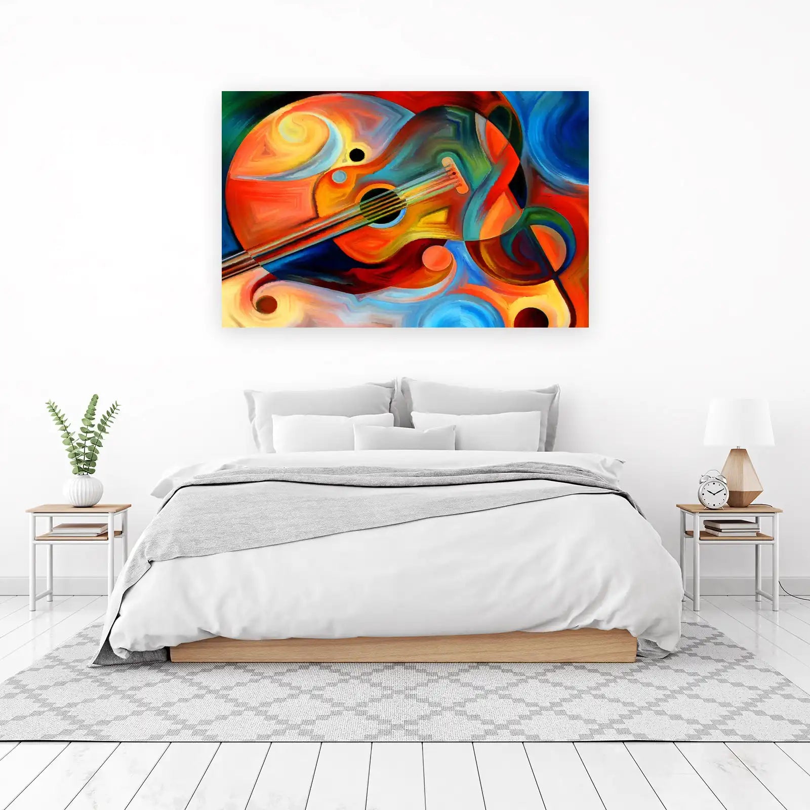 Abstract Guitar Music Vibrance Wall Art