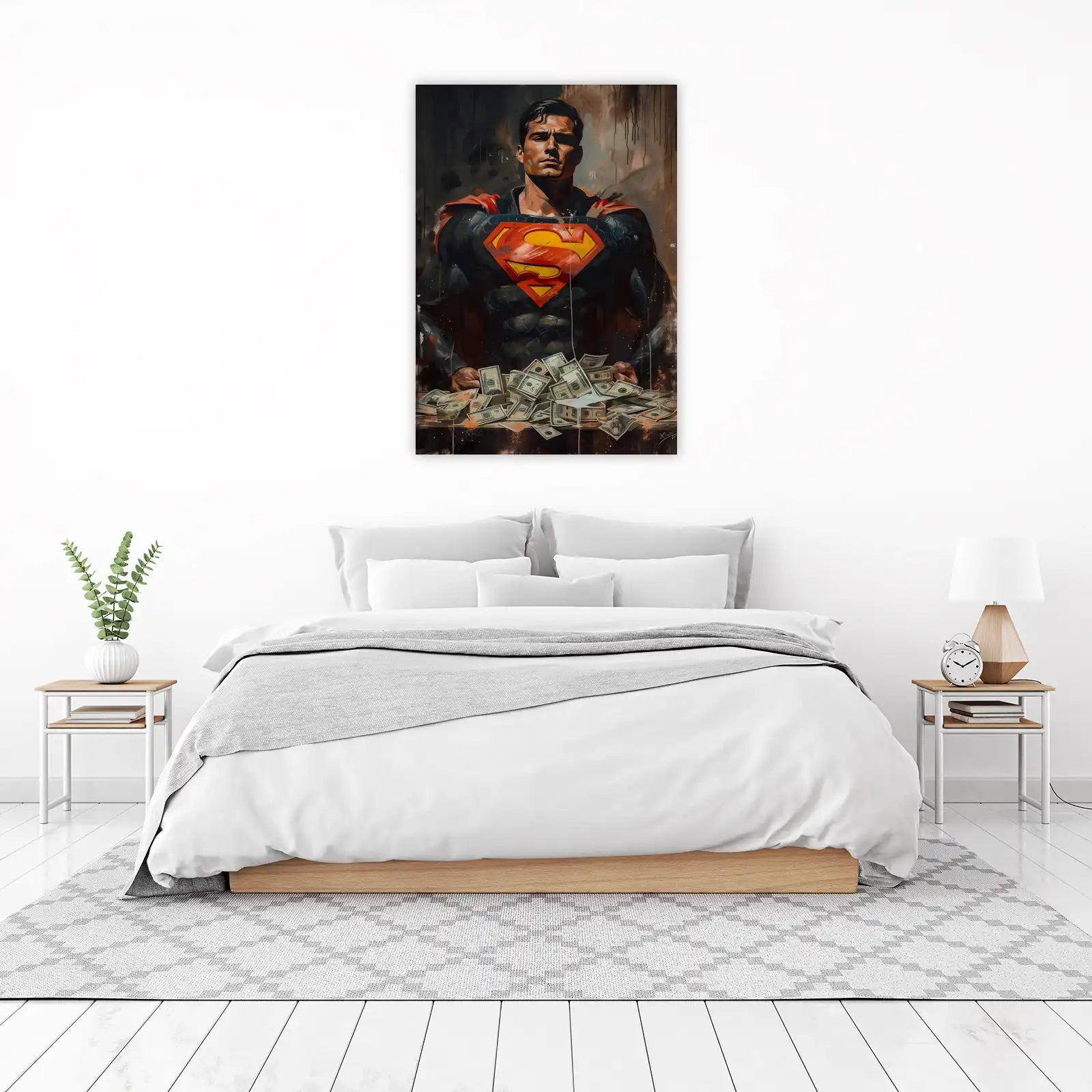 Superman with Money Wall Art