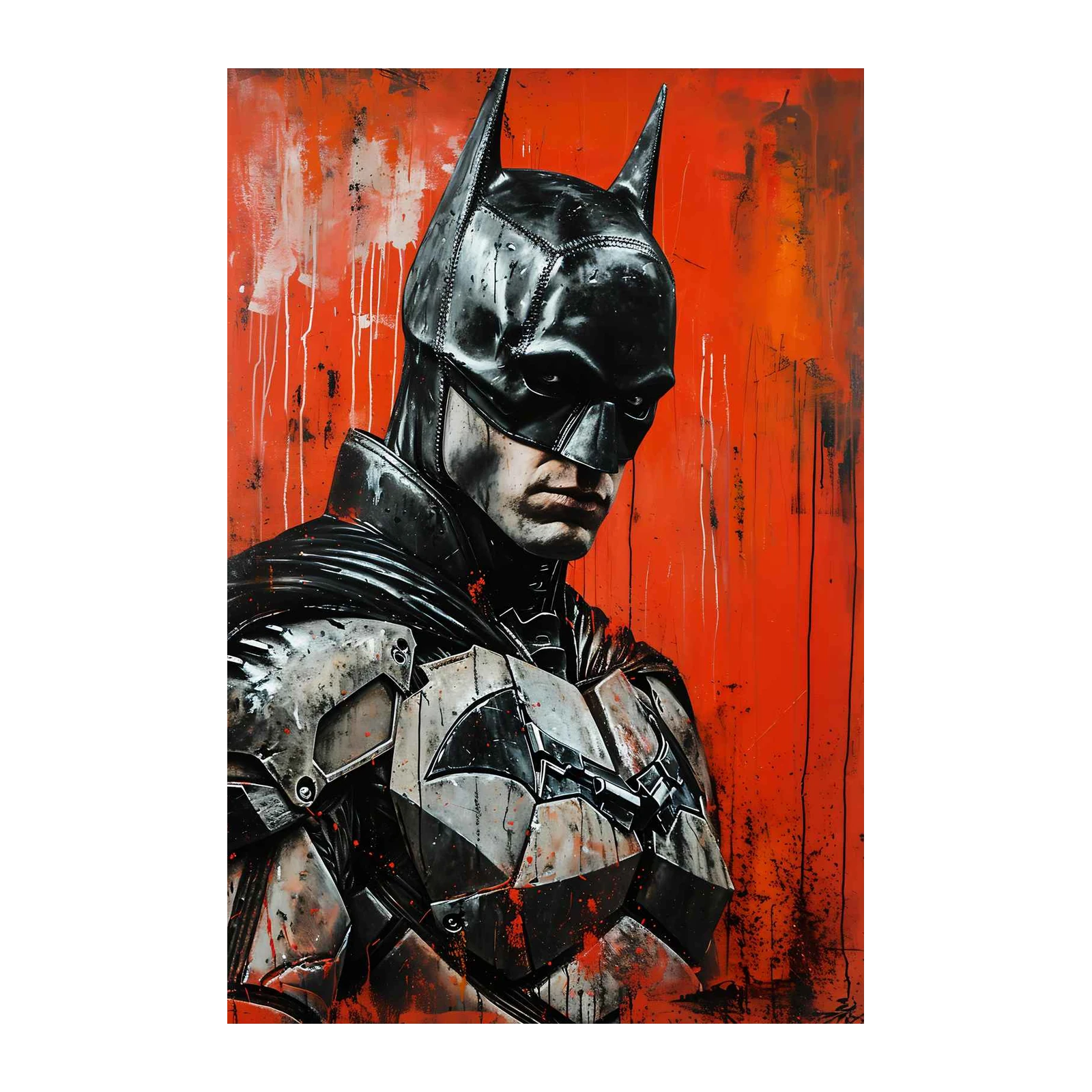 Dark Knight Vigilant Red Splash Wall Art