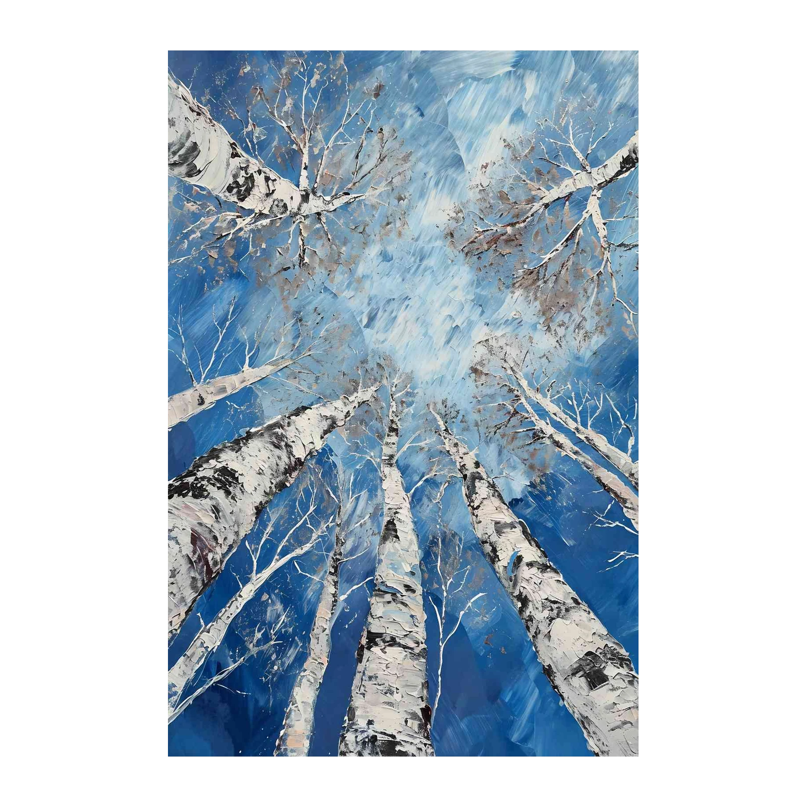 Birch Tree Winter Sky Wall Art