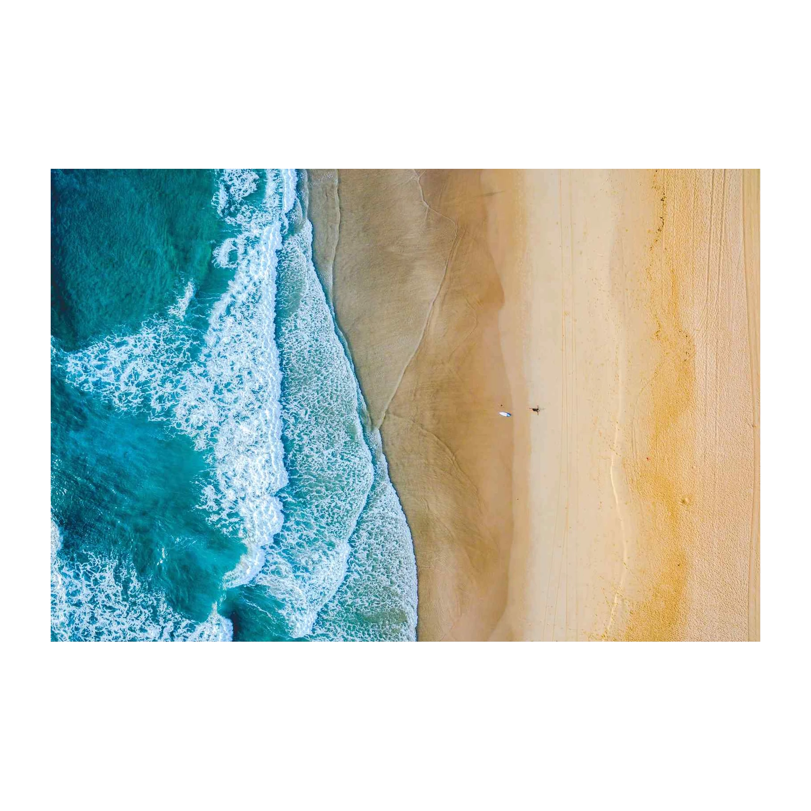 Serene Ocean Waves Beach Aerial Wall Art