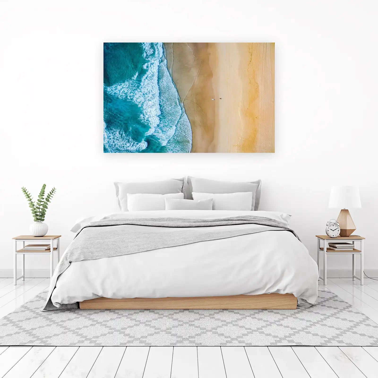 Serene Ocean Waves Beach Aerial Wall Art