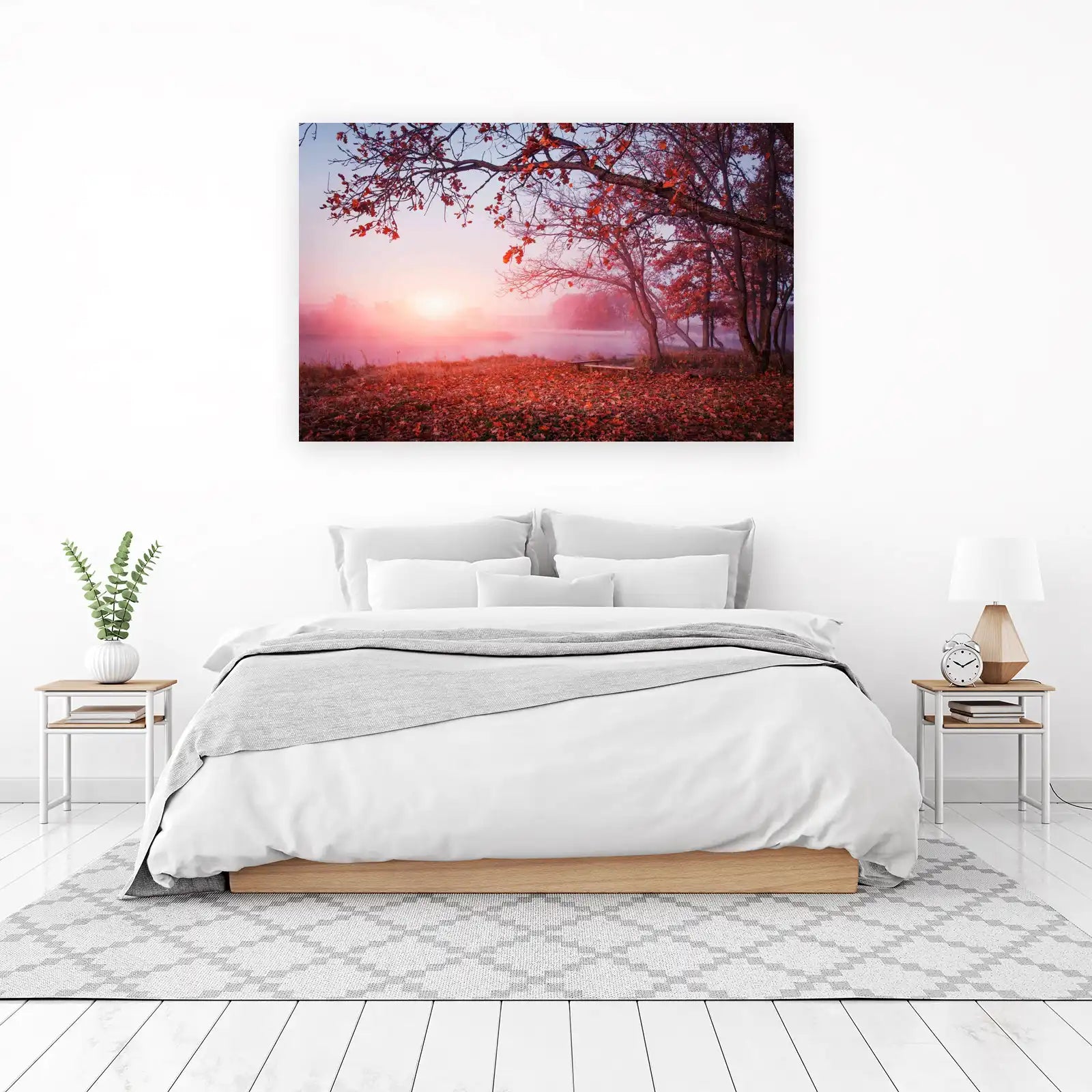 Misty Autumn Sunrise Serenity Wall Art