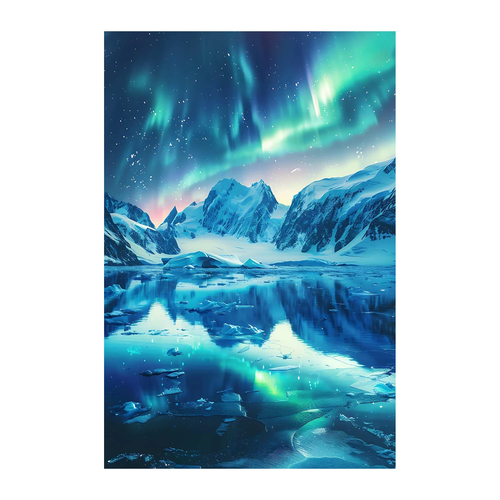 Majestic Aurora Over Arctic Peaks Wall Art