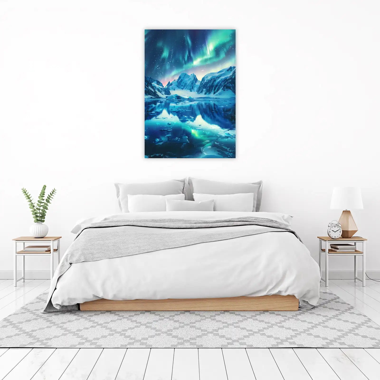 Majestic Aurora Over Arctic Peaks Wall Art