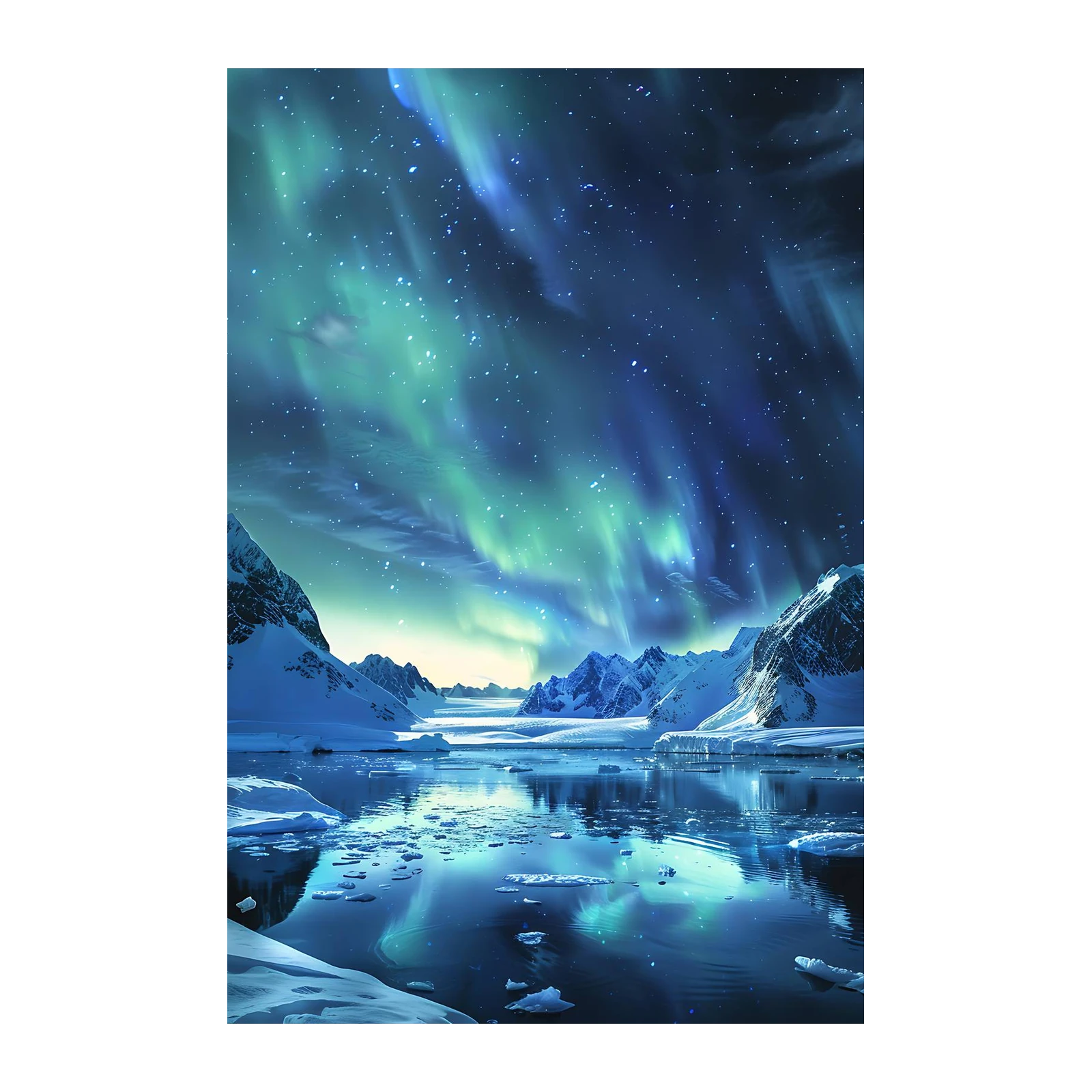 Aurora Borealis Glacier Lake Wall Art