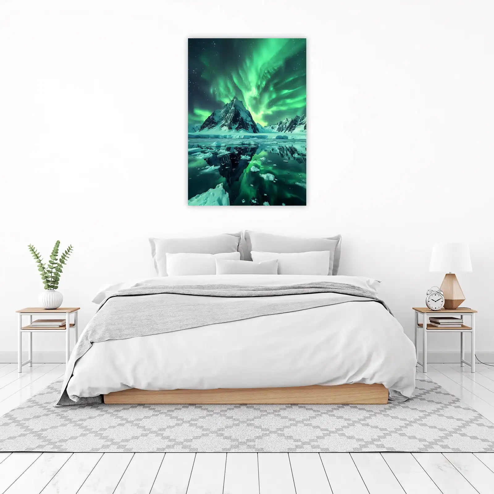 Enchanting Aurora Borealis Mountain Wall Art