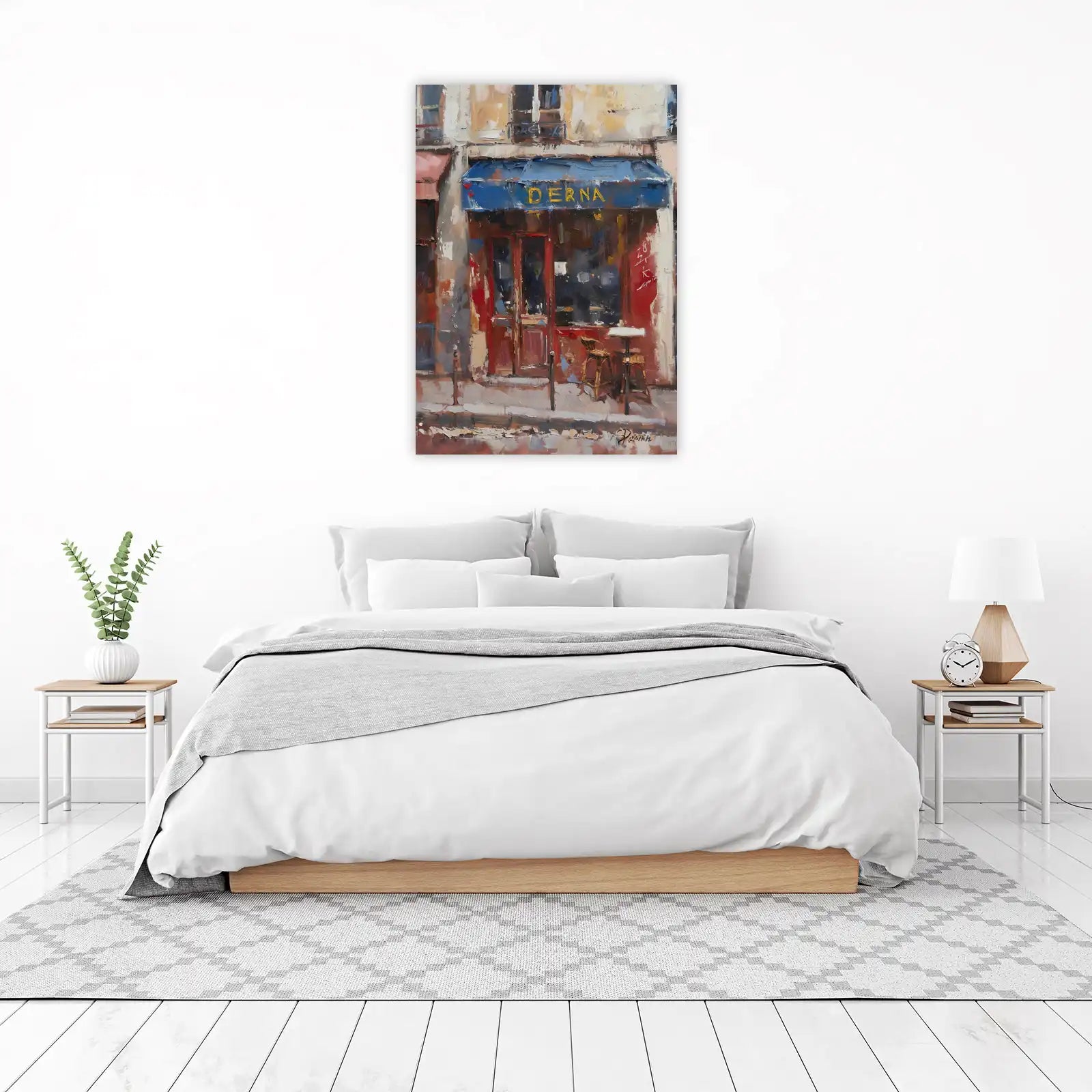 Parisian Cafe Scene Oil Painting Wall Art