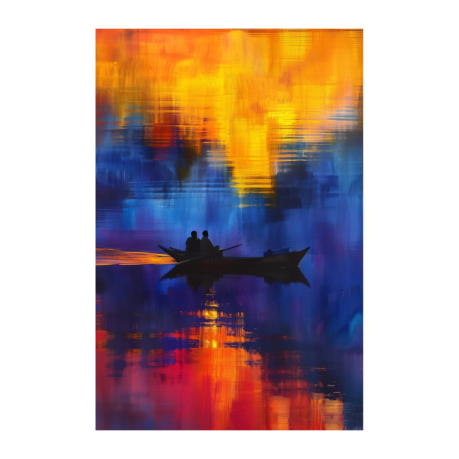 Serene Sunset Boat Ride Wall Art