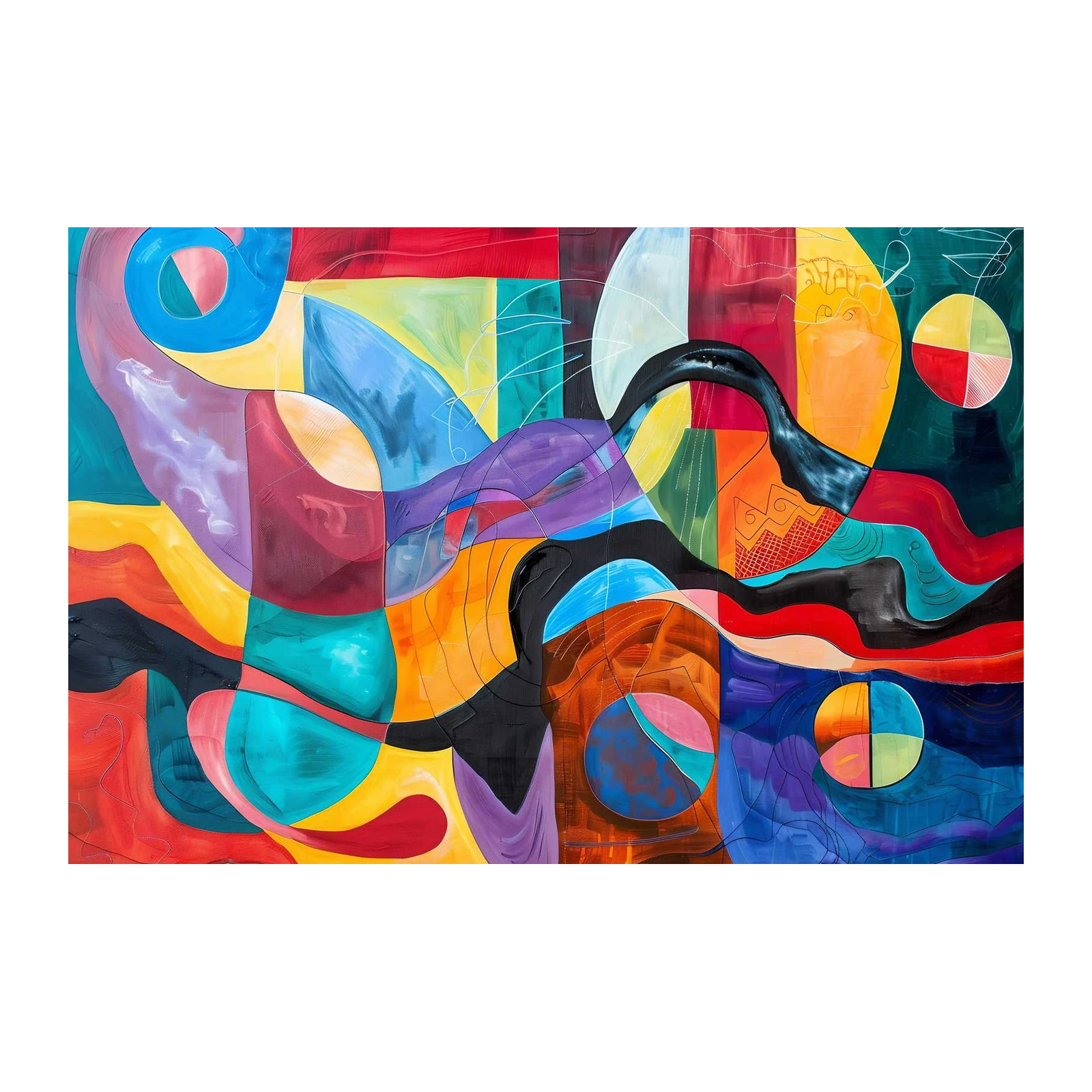 Vibrant Abstract Swirls Wall Art