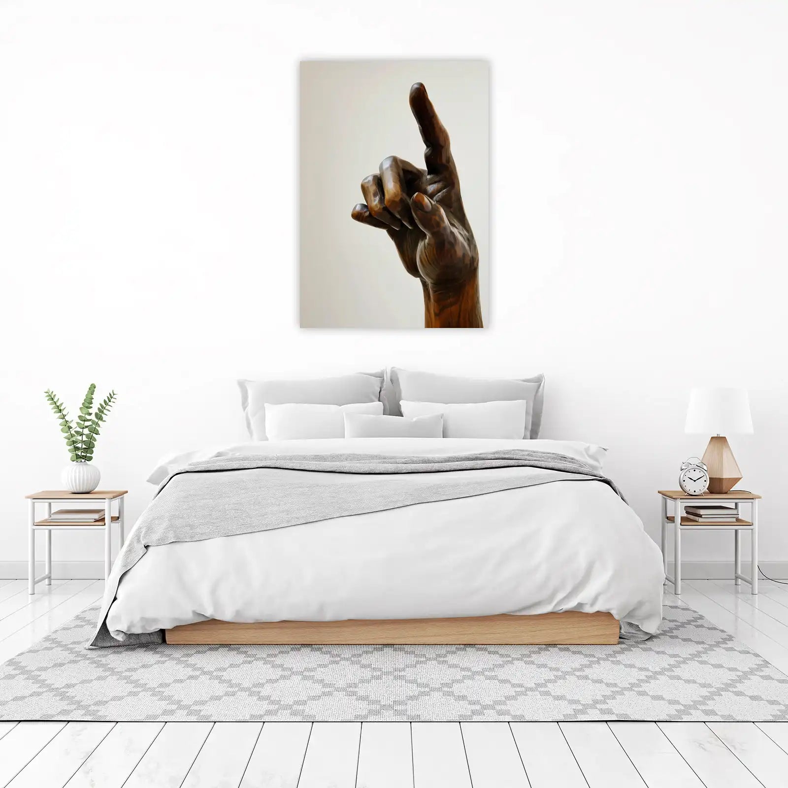 Wooden Hand Sculpture Wall Art - Rustic Decor