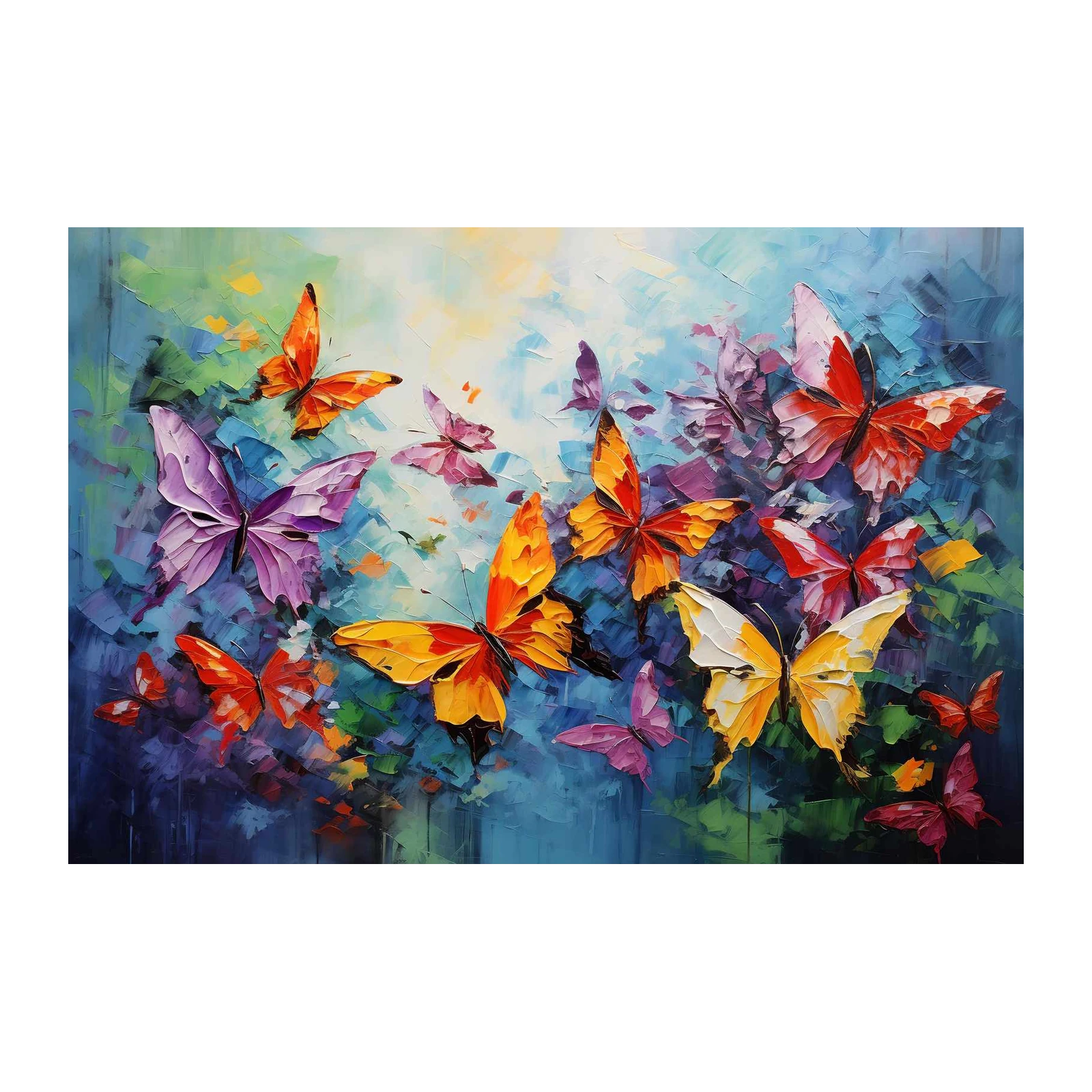 Vibrant Butterfly Garden Wall Art - Wall Art