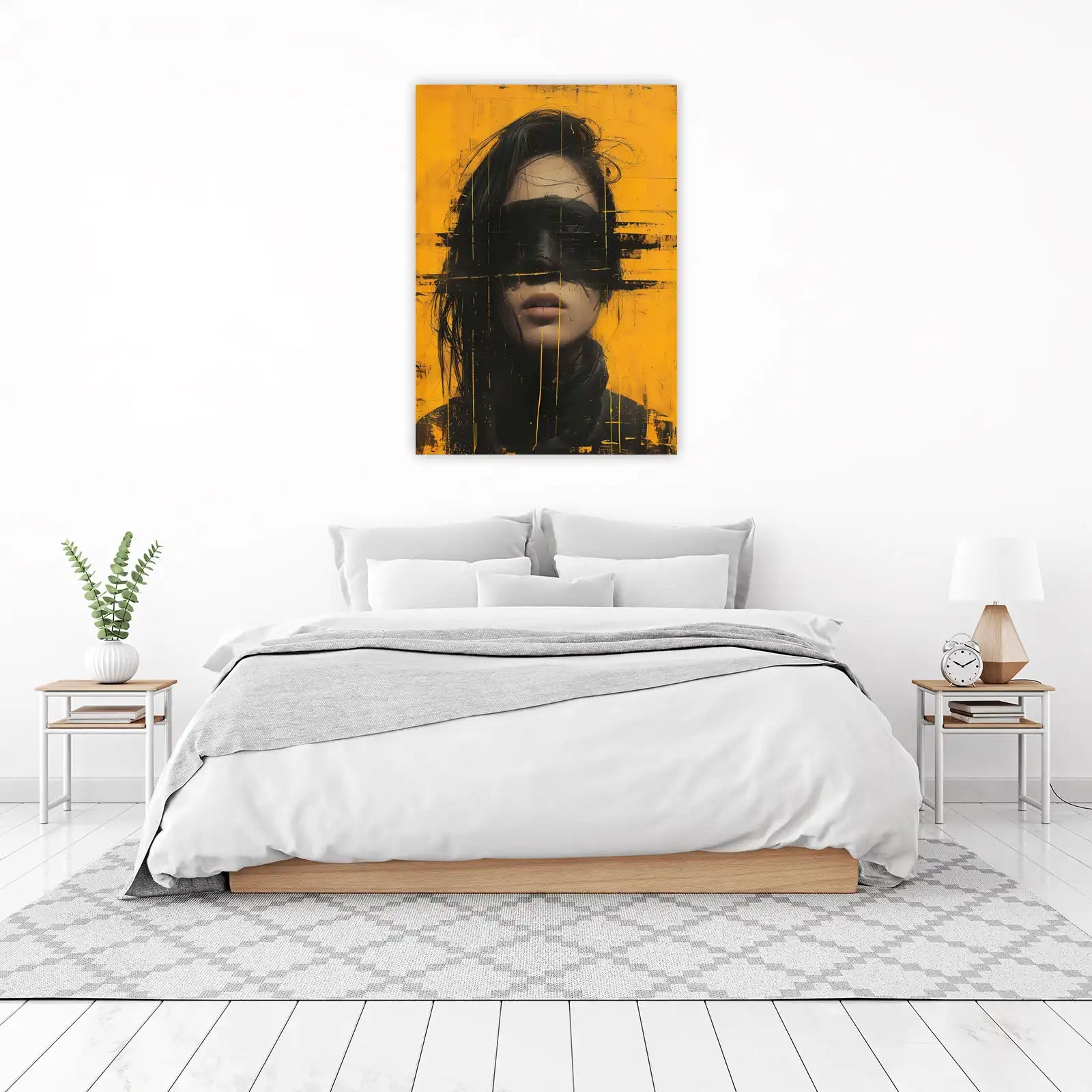 Striking Portrait Abstract Expressionism Wall Art