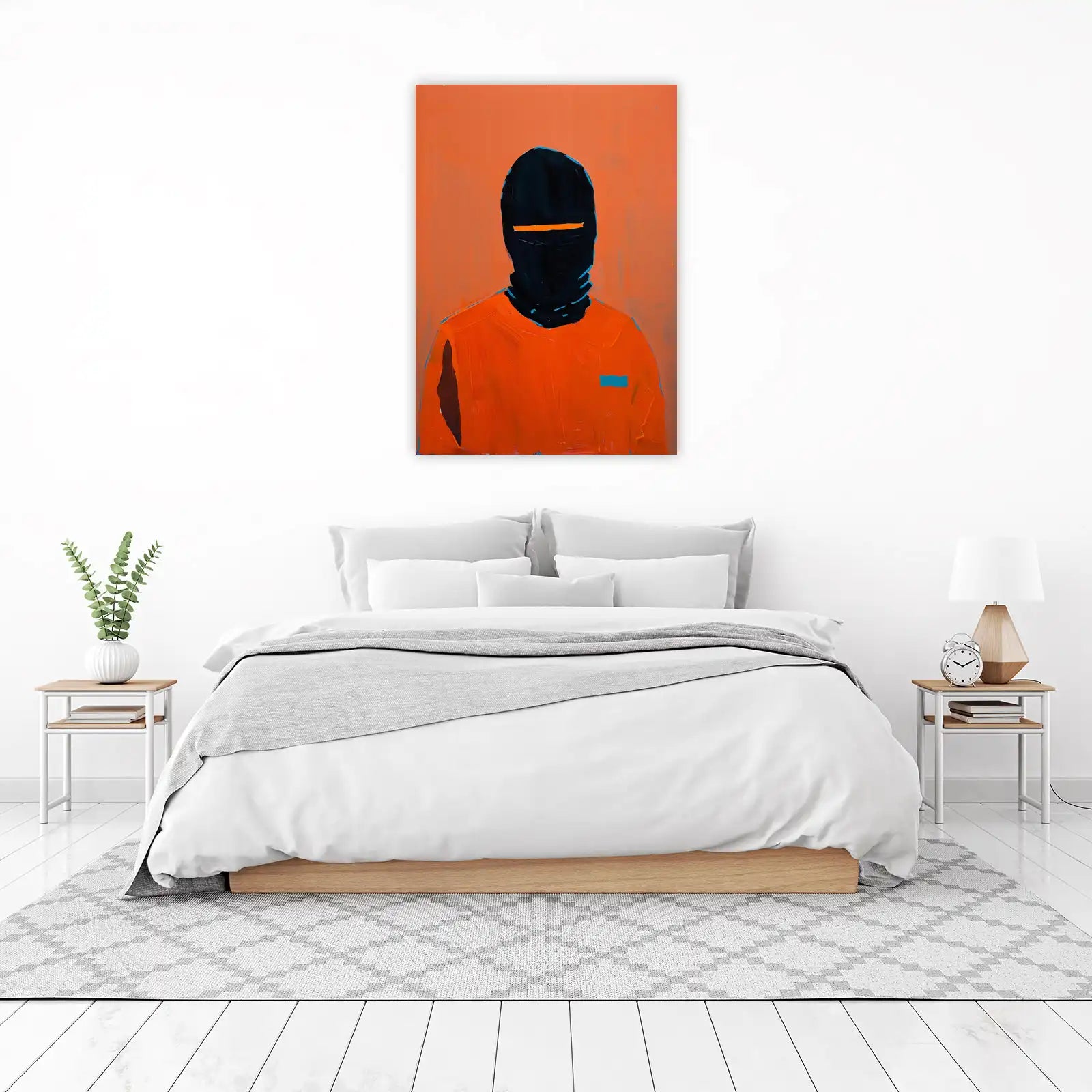 Bold Abstract Figure Orange Wall Art