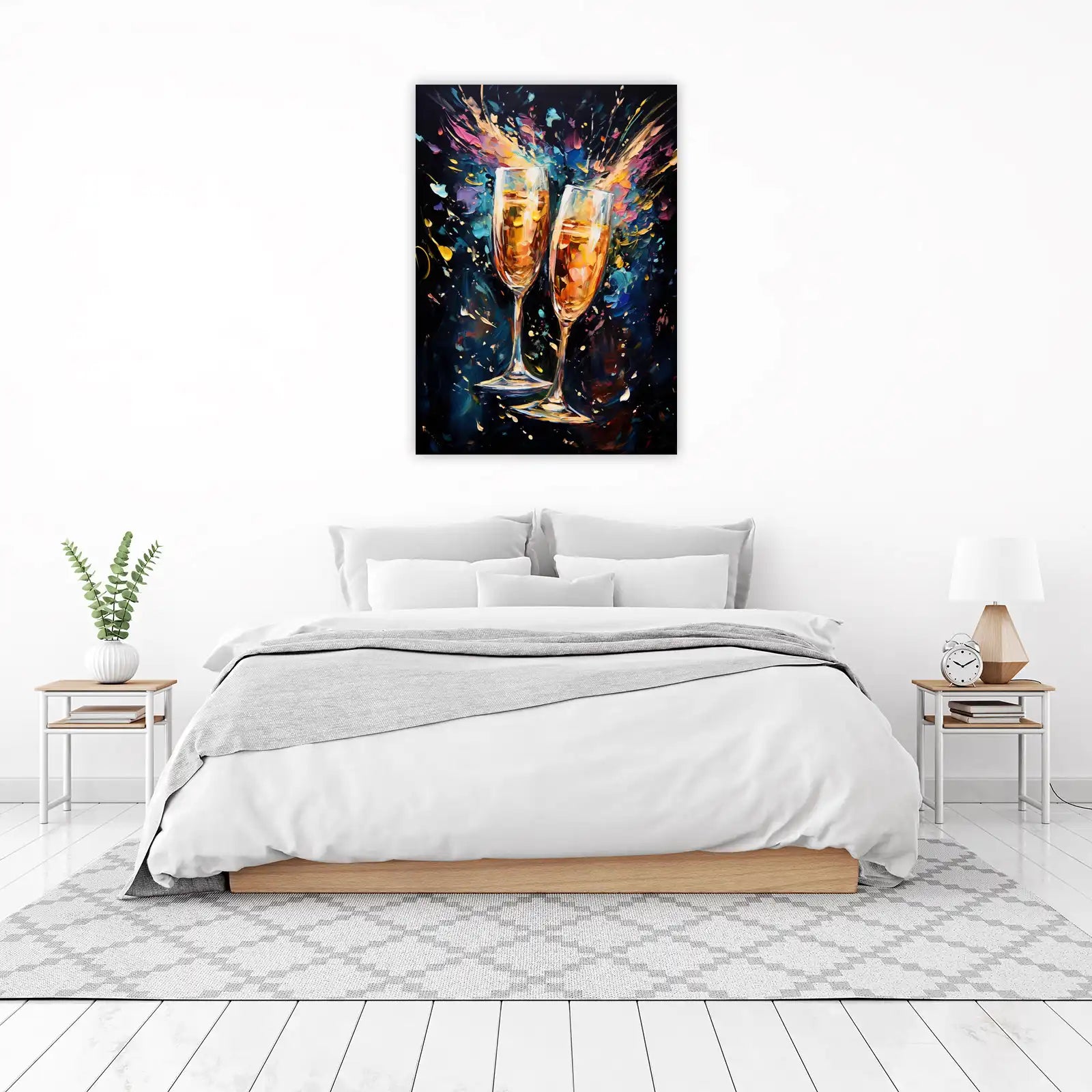 Celebration Toast Champagne Glasses Wall Art