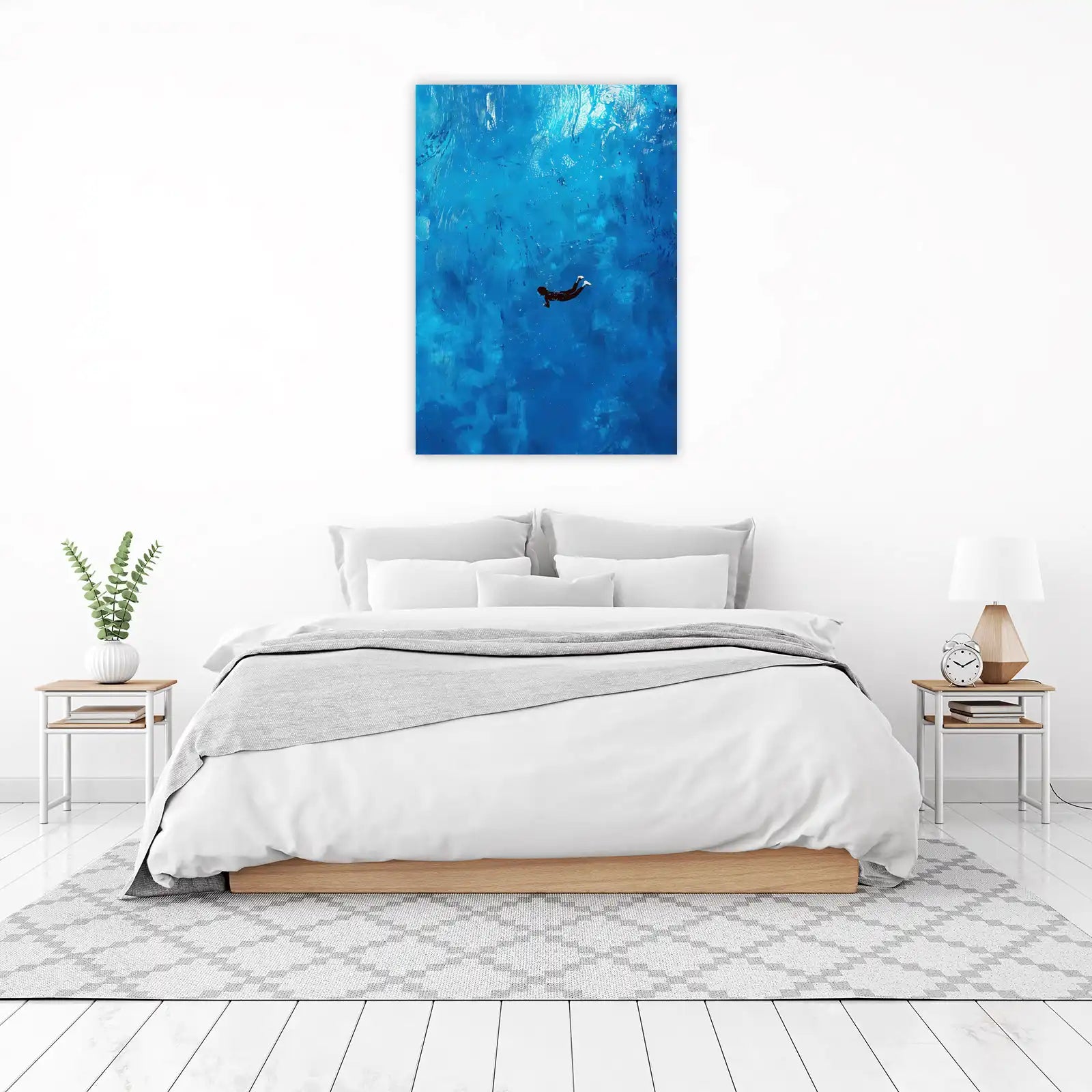 Serene Deep Dive Ocean Abstract Wall Art