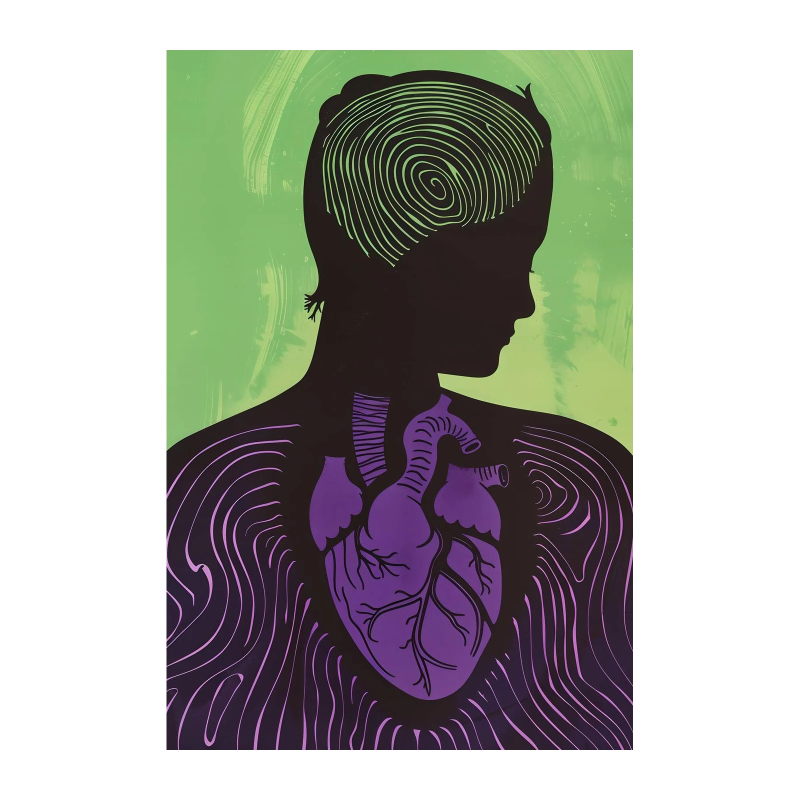 Mindful Heart Silhouette Wall Art
