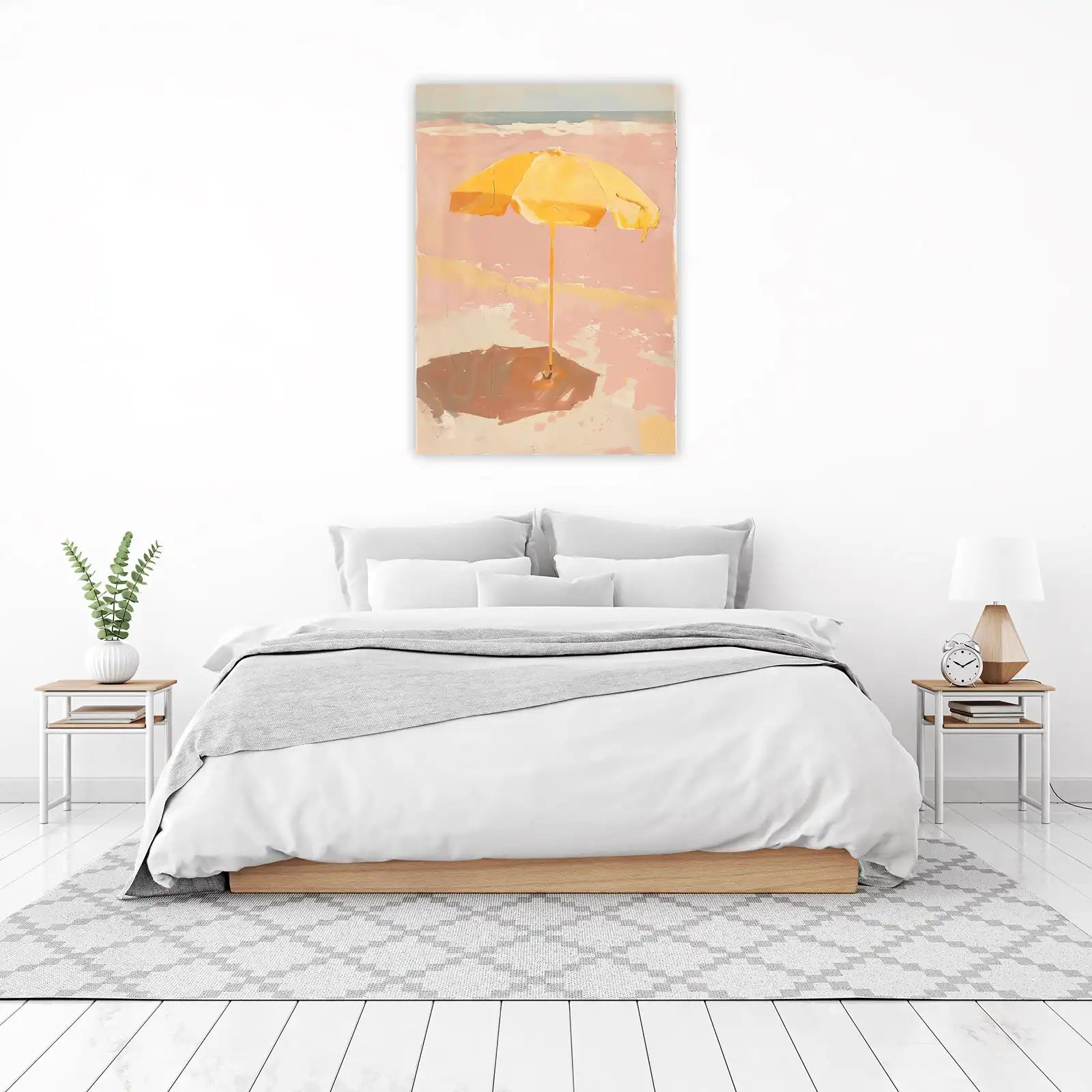 Sunny Yellow Beach Umbrella Wall Art