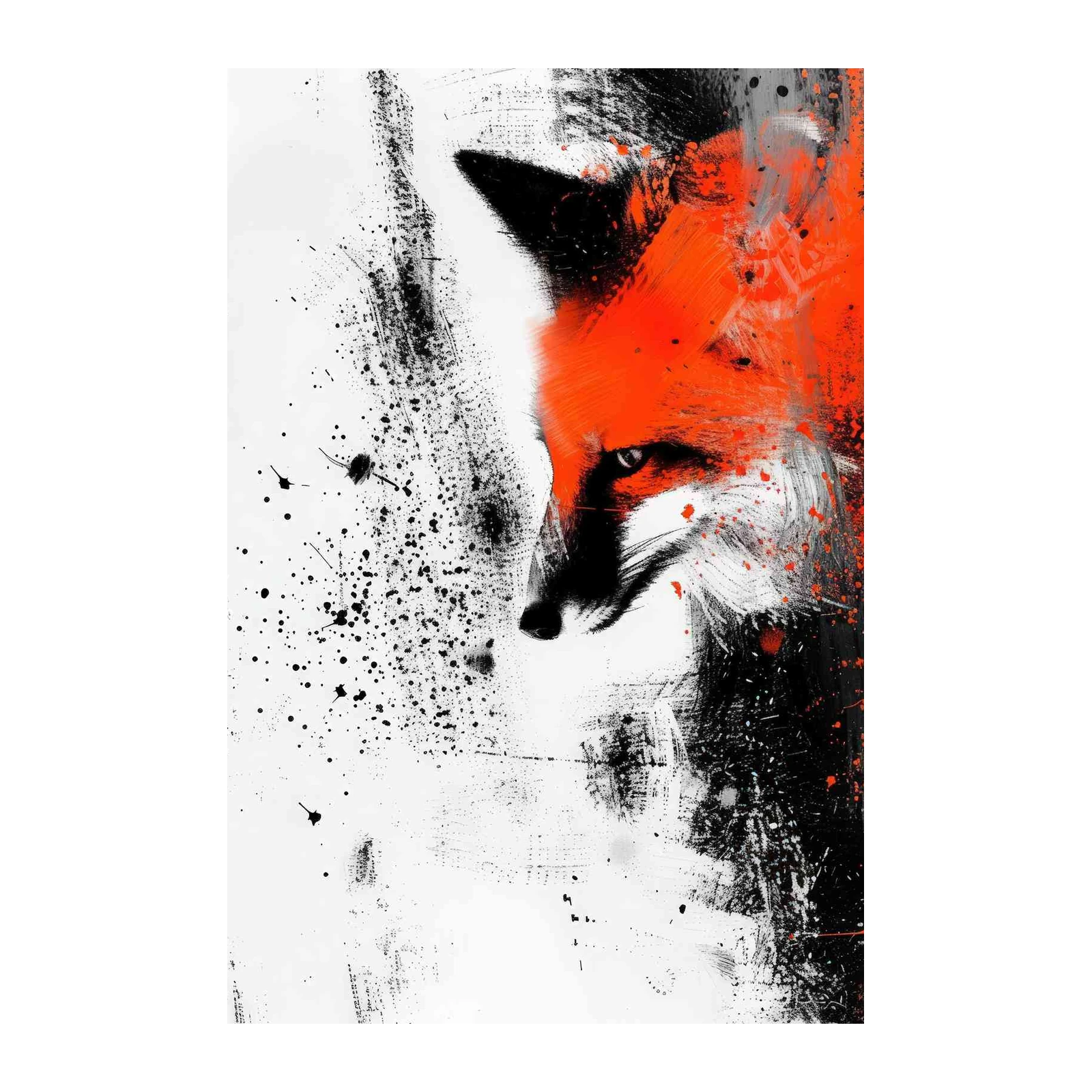 Bold Fox Abstract Art Wall Art - Modern Wall Decor