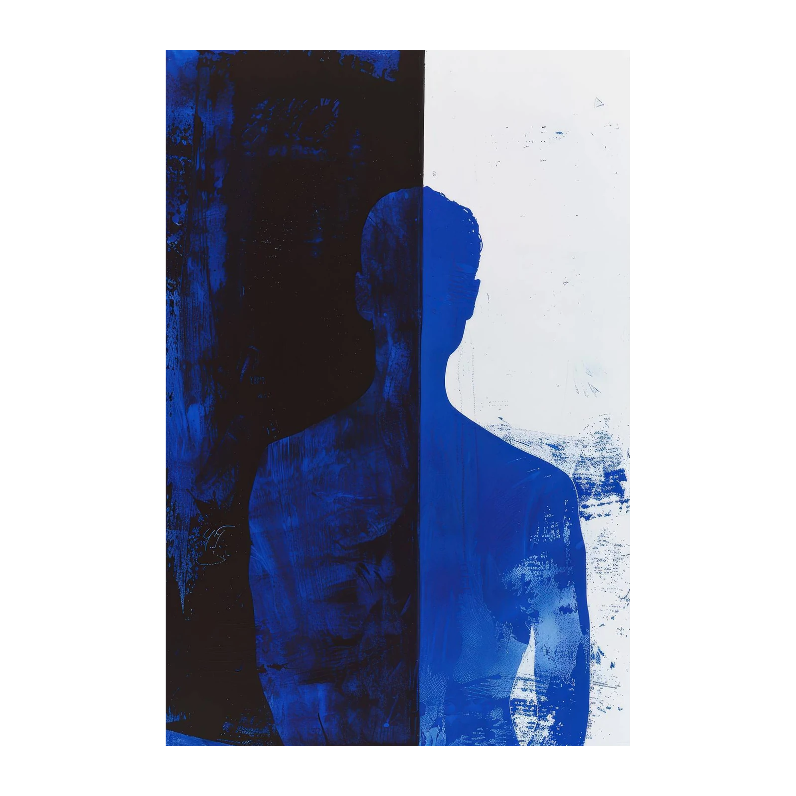 Abstract Blue Silhouette Modern Wall Art