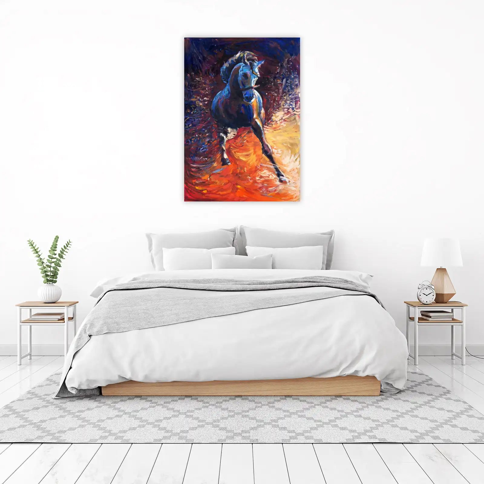 Dynamic Blue Horse Movement Wall Art