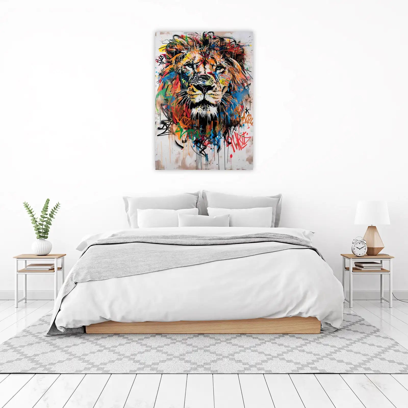 Vibrant Graffiti Lion Wall Art Art