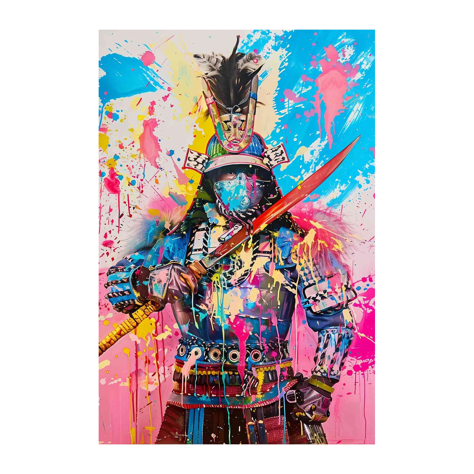 Vibrant Samurai Warrior Pop Art Wall Art