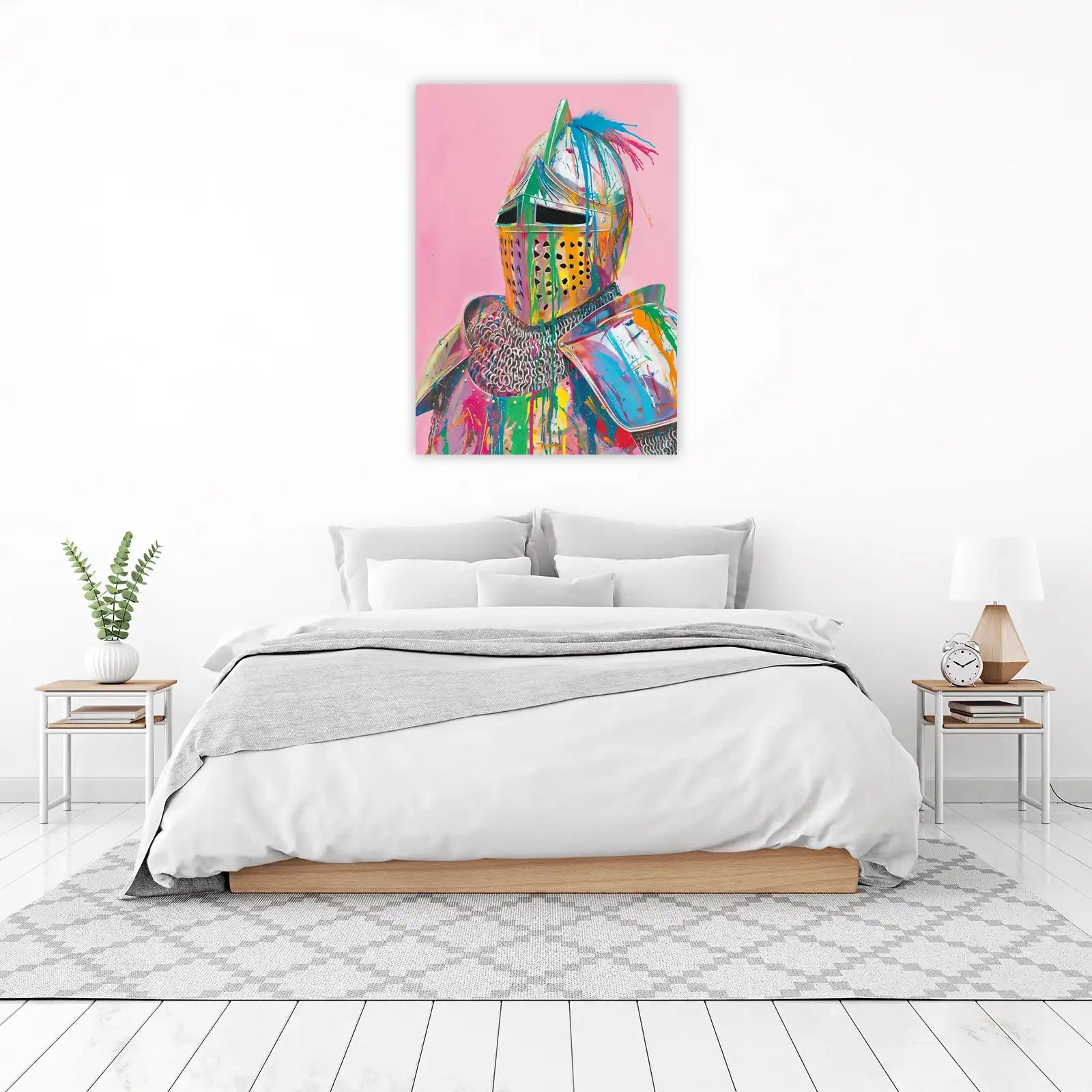 Vibrant Knight Paint Splatter Wall Art