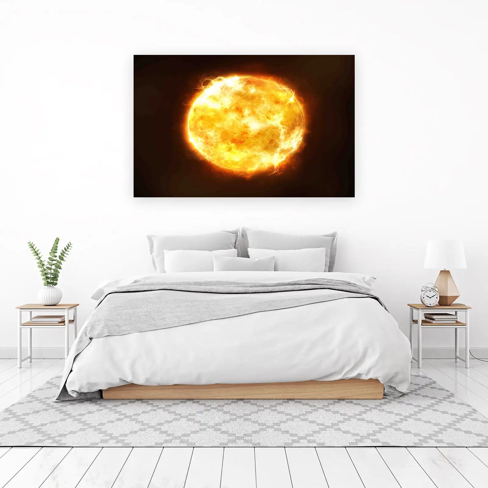 Fiery Sun Nebula Cosmic Wall Art