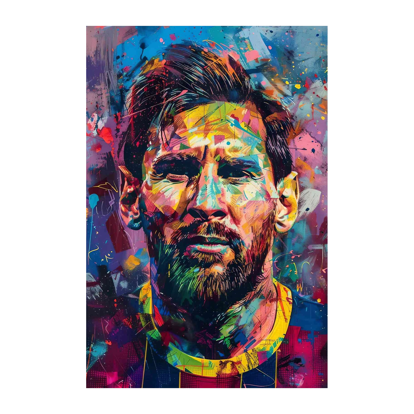 Vibrant Messi Graffiti Style Wall Art