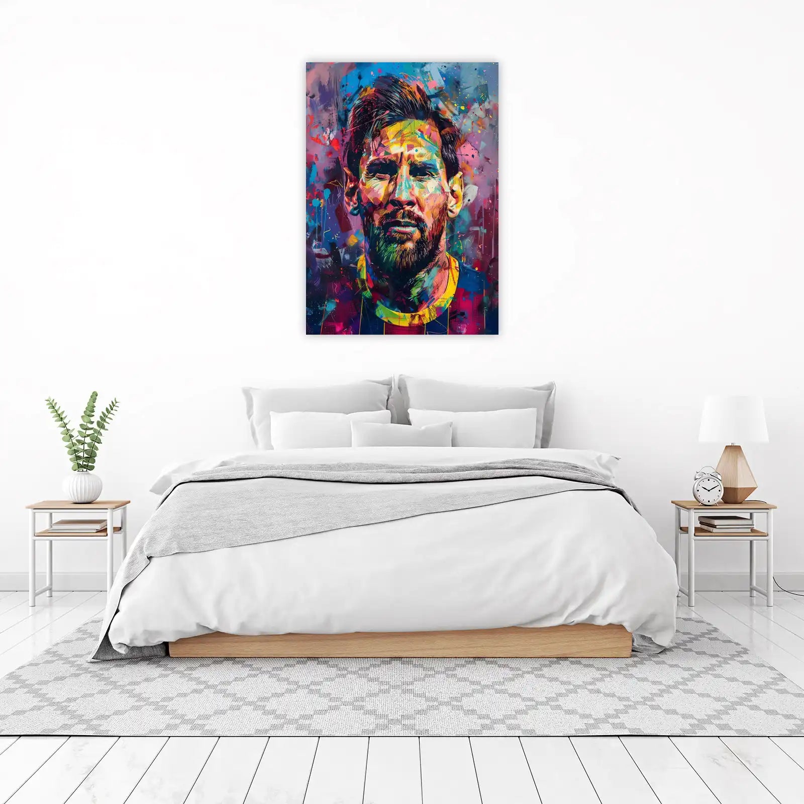 Vibrant Messi Graffiti Style Wall Art
