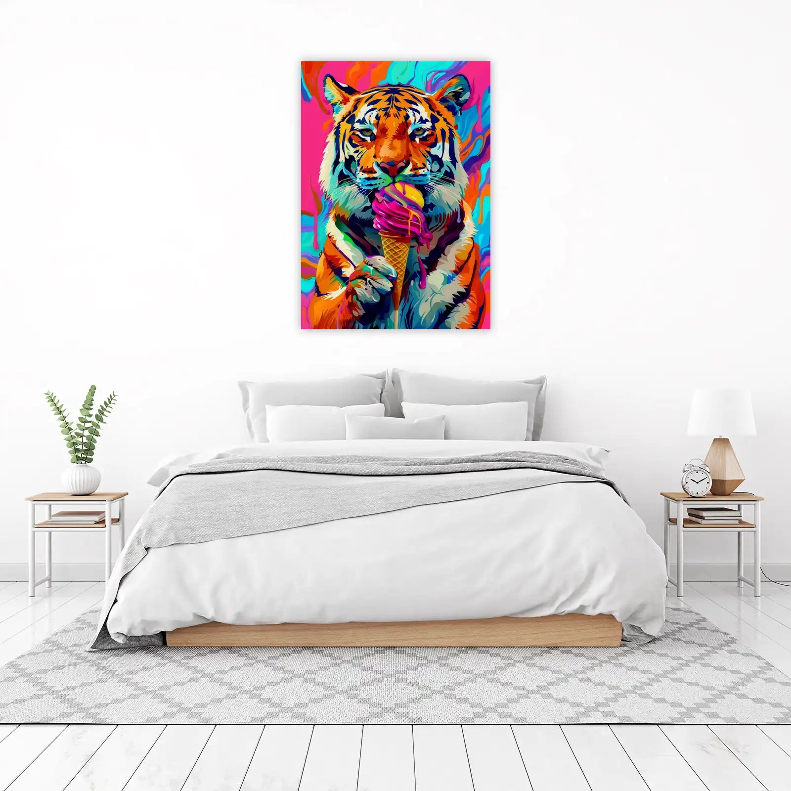 Vibrant Tiger Ice Cream Pop Art Wall Art