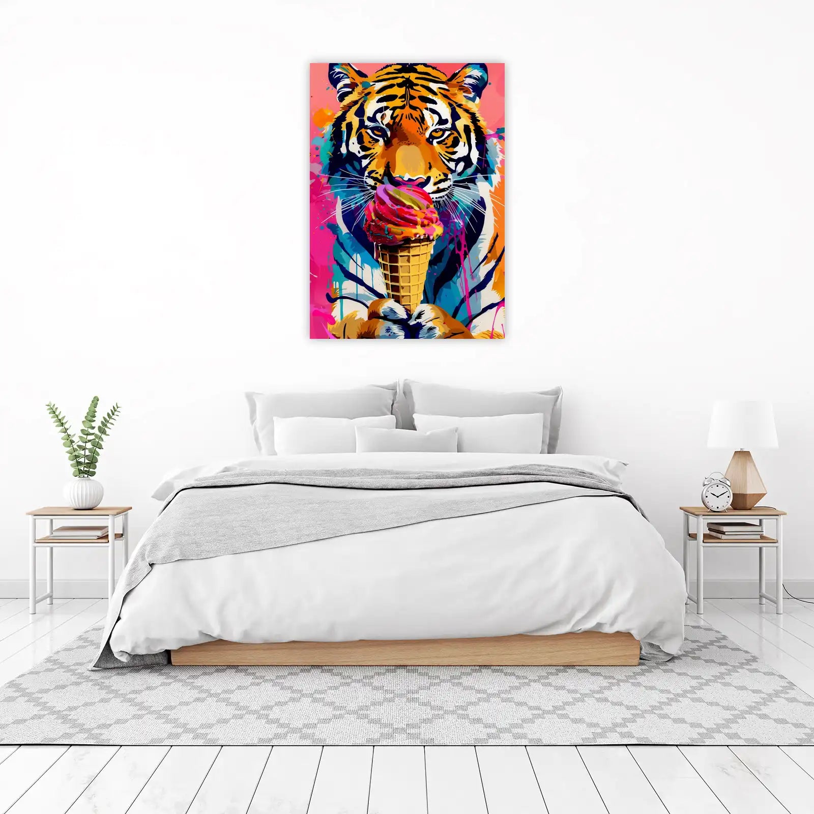 Vibrant Tiger Ice Cream Pop Art Wall Art