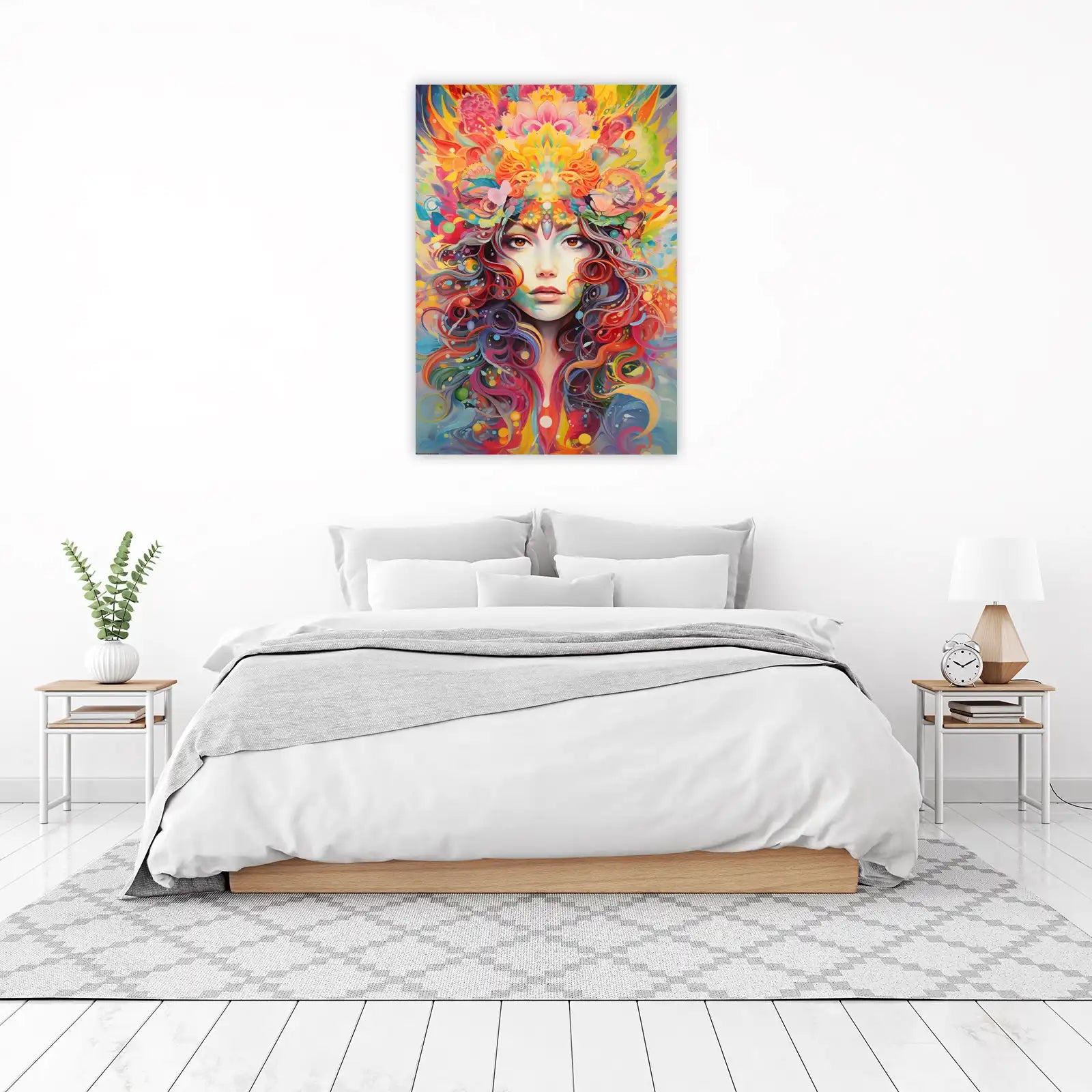 Vibrant Psychedelic Goddess Wall Art