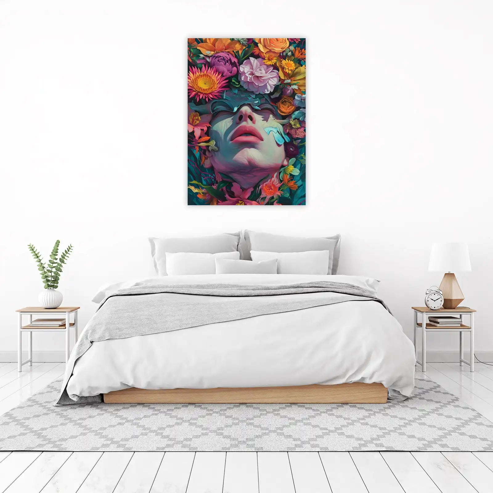 Vibrant Floral Dream Portrait Wall Art