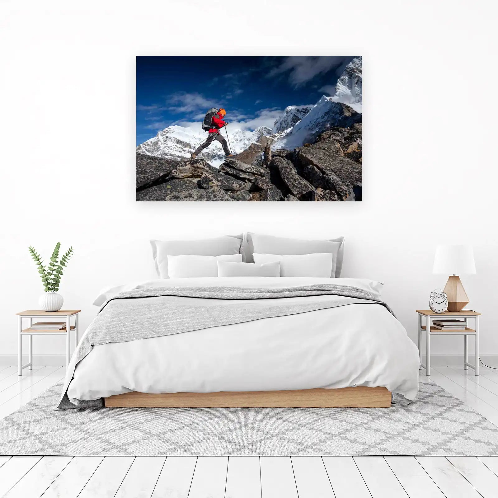 Epic Mountain Trekker Red Jacket Wall Art
