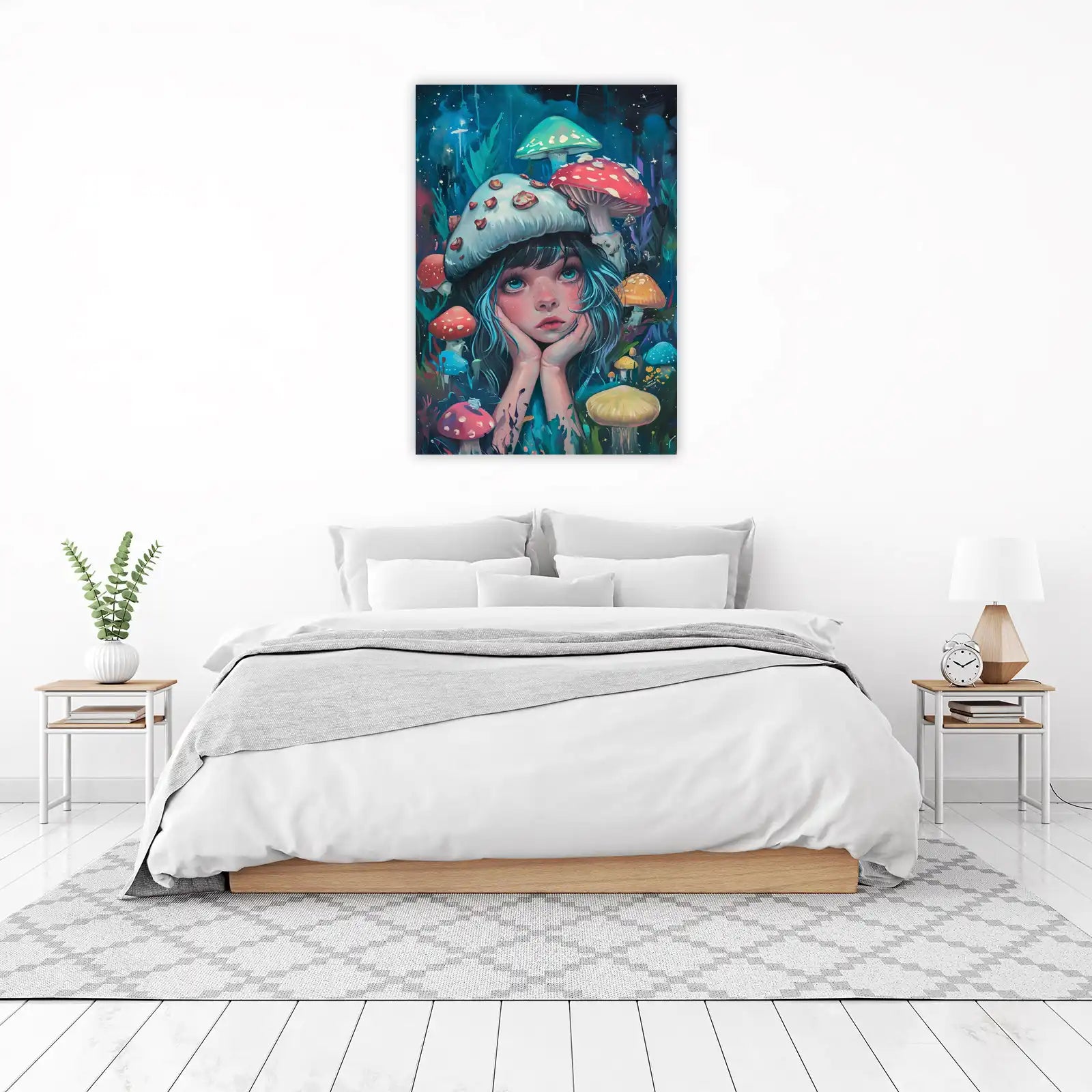Enchanted Mushroom Girl Wall Art
