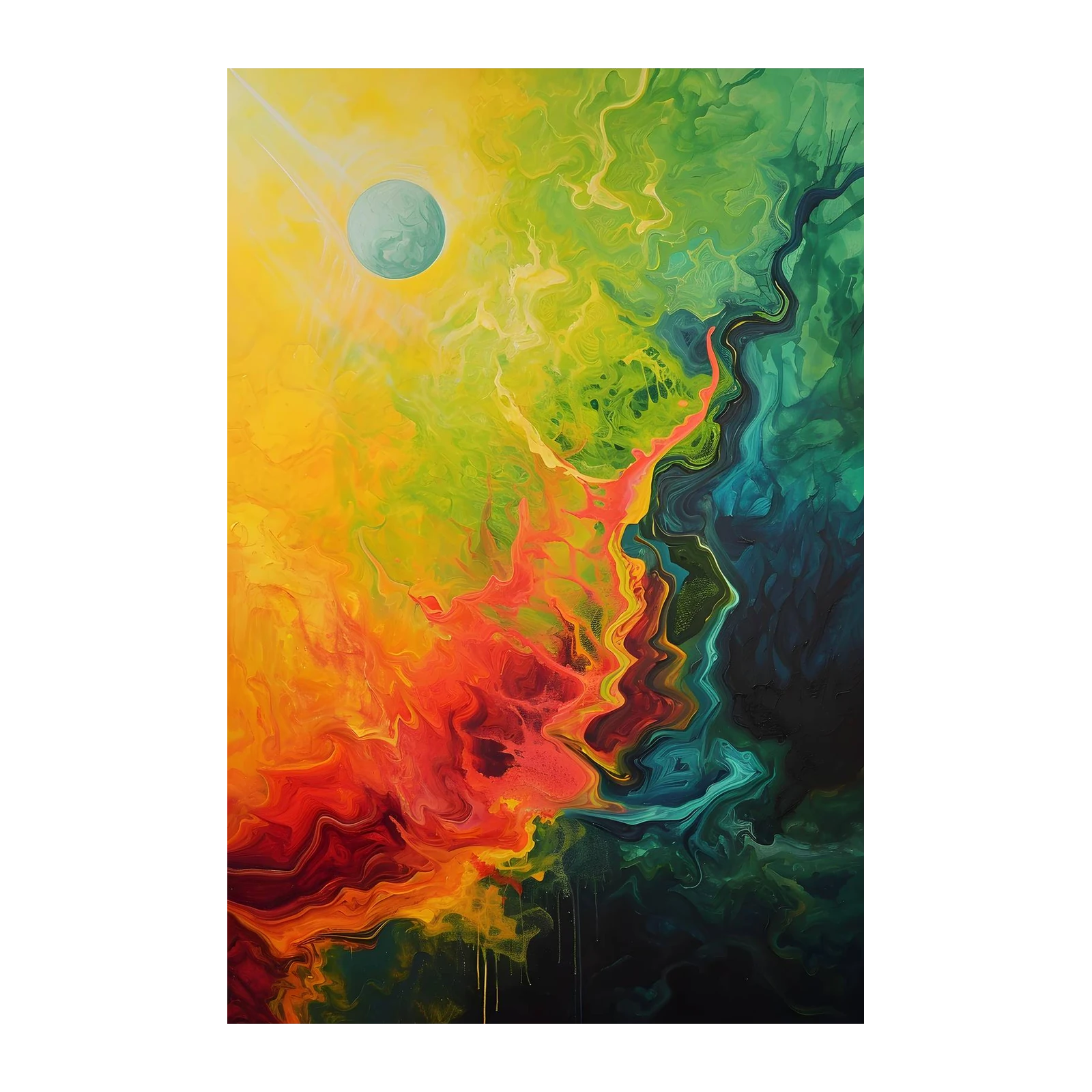 Vibrant Cosmic Swirl Abstract Wall Art