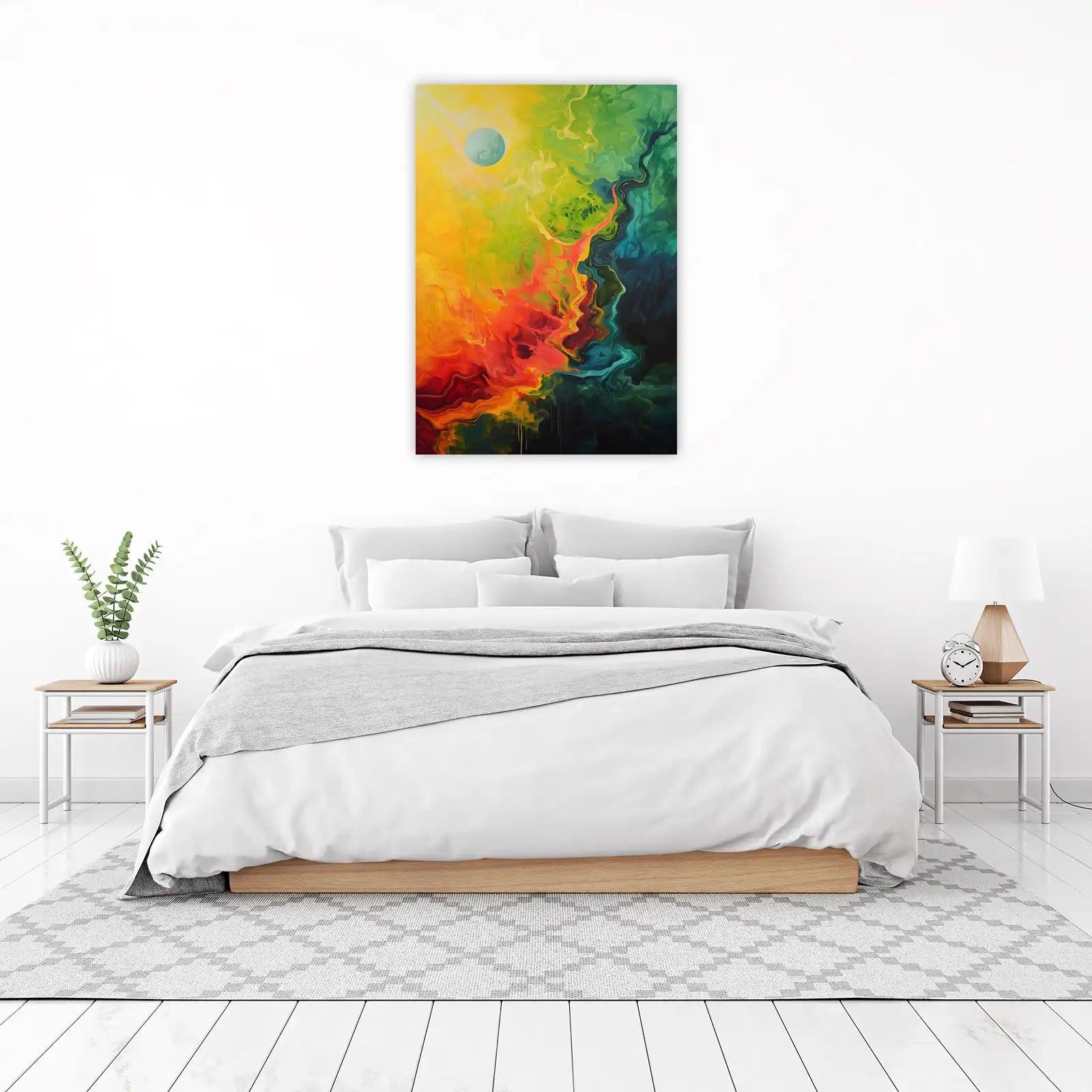 Vibrant Cosmic Swirl Abstract Wall Art