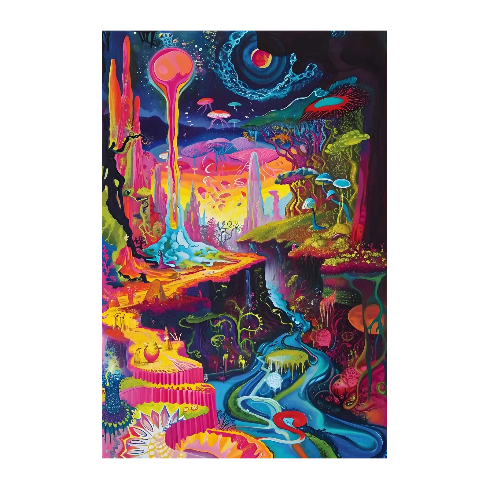Surreal Psychedelic Landscape Wall Art