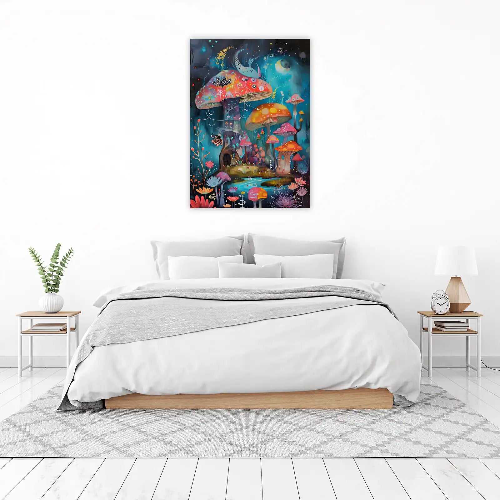 Enchanted Mushroom Forest Vibrant Wall Art Wall Art