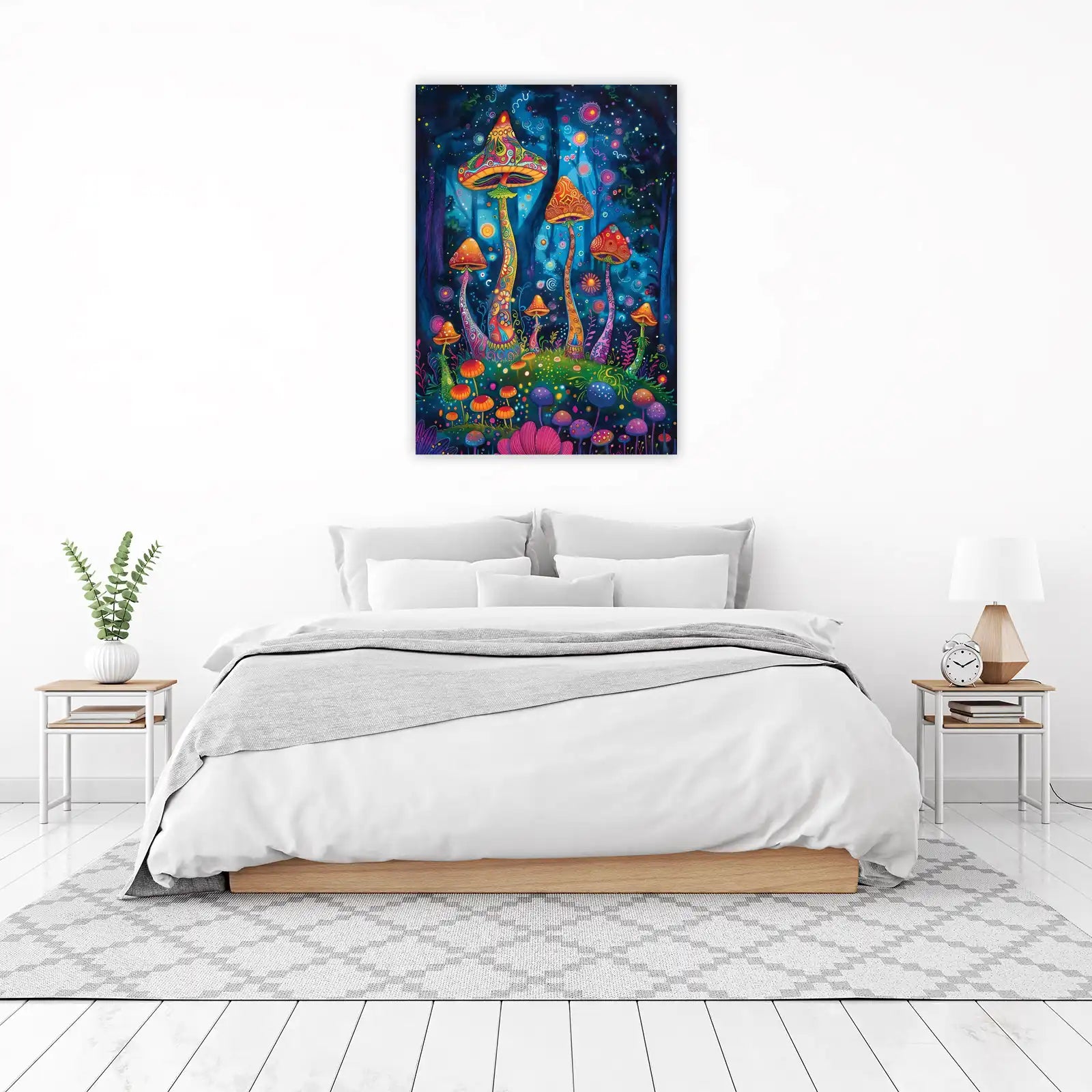 Enchanting Psychedelic Mushroom Forest Wall Art