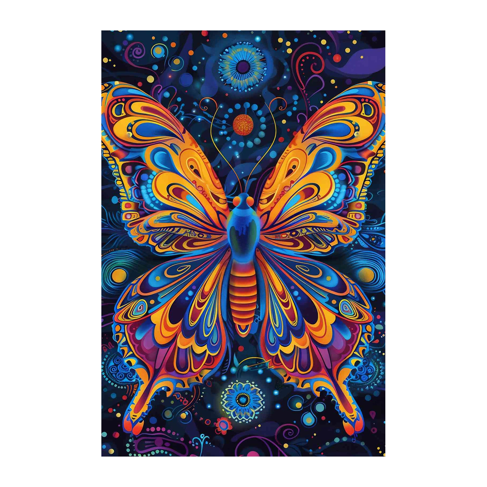 Psychedelic Butterfly Art Wall Art